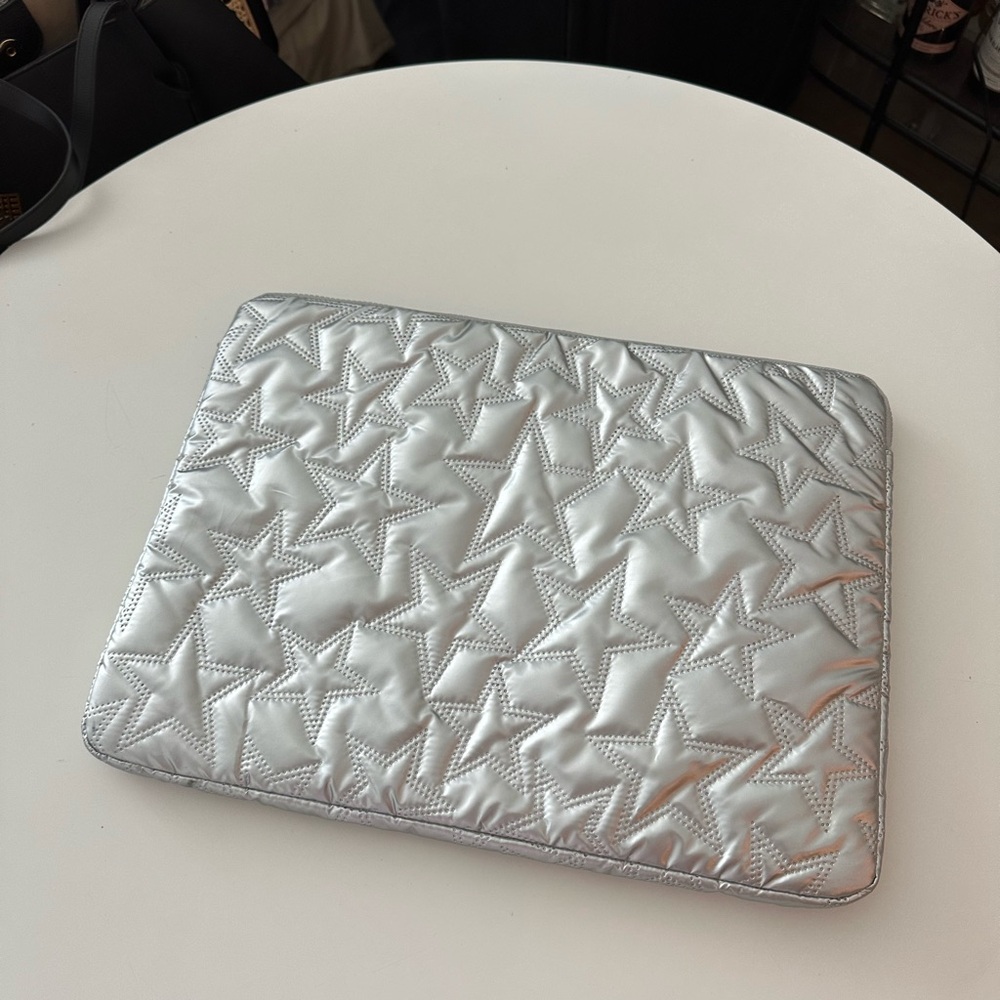 Silver Quilted Laptop Sleeve